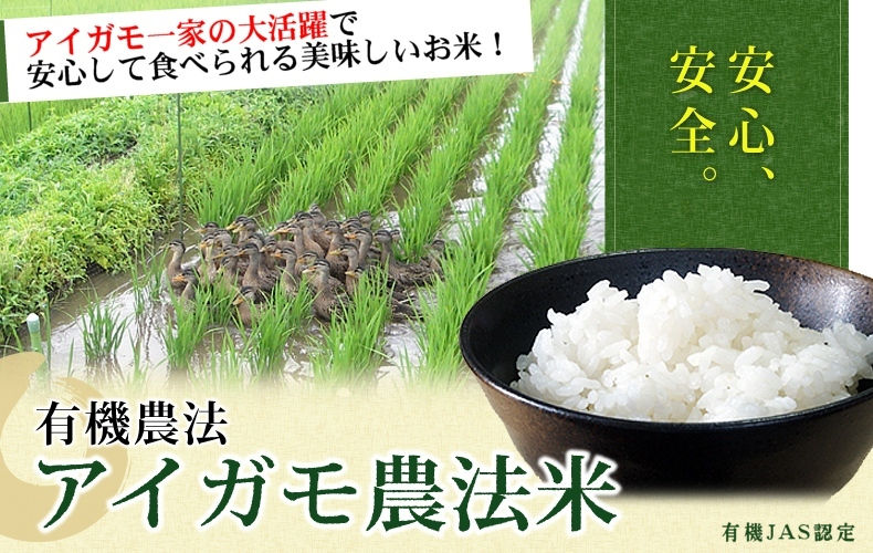 安心して食べられる美味しいお米 定期購入者一番人気のアイガモ農法米！