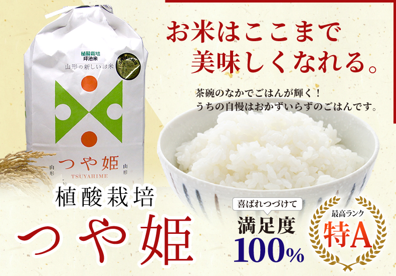 植酸栽培つや姫 茶碗のなかでごはんが輝く！うちの自慢はおかずいらずのごはんです。