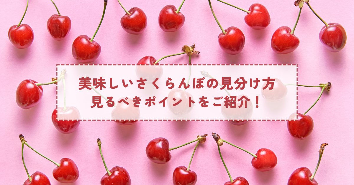 美味しいさくらんぼの見分け方とは？見るべきポイントをご紹介！ | 旬 