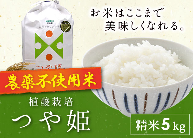 2026年産植酸栽培つや姫 農薬不使用米（精米）5kg購入ページへ